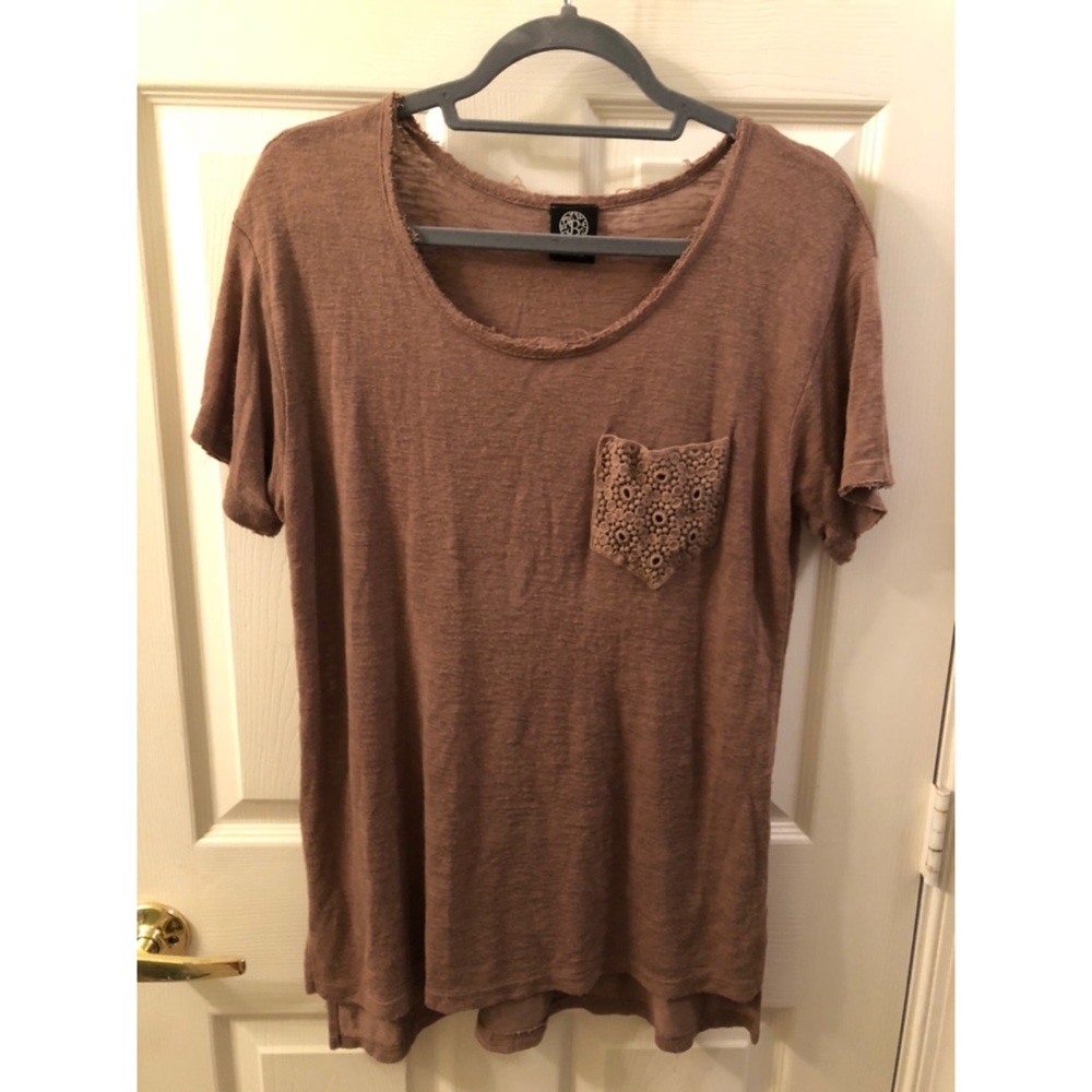 Brown, Medium, Bobeau, T-shirt, tunic, loose
